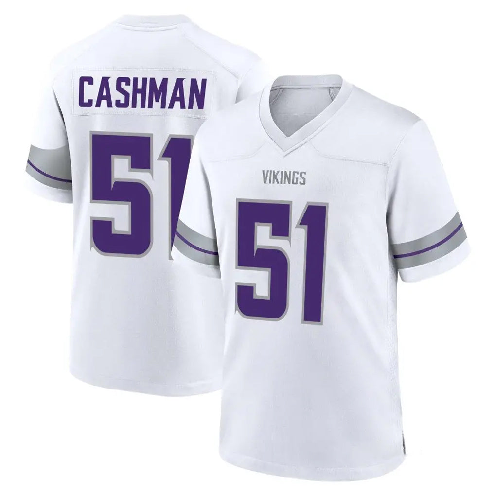 M.Vikings #51 Blake Cashman Player White Alternate Home Game STECN Stitched Jerseys
