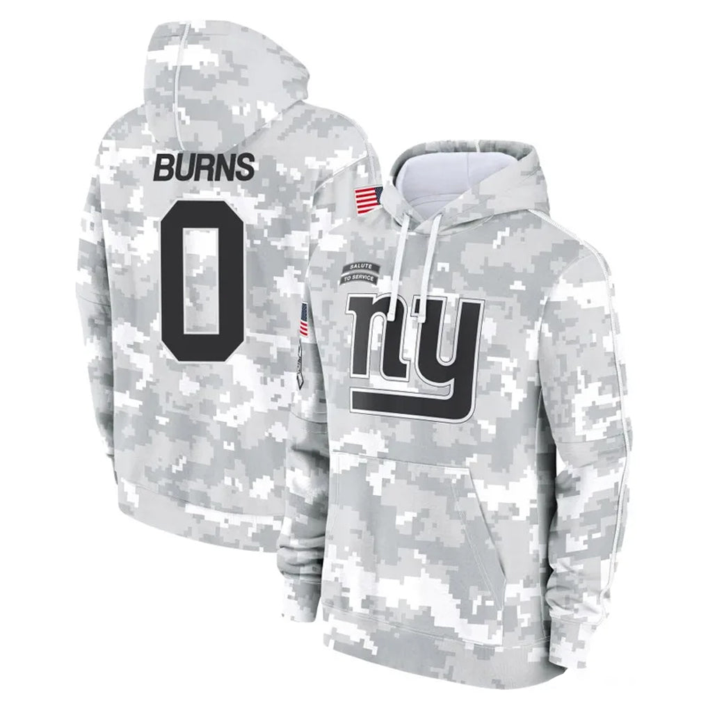 NY.Giants #0 Brian Burns Player Arctic Camo Salute to Service Pullover Hoodies Limited Game STECN Stitched Jerseys