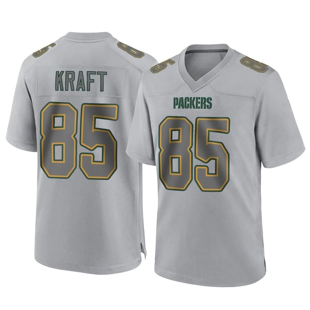 GB.Packers #85 Tucker Kraft Player Gray Atmosphere Fashion Home Game STECN Stitched Jerseys
