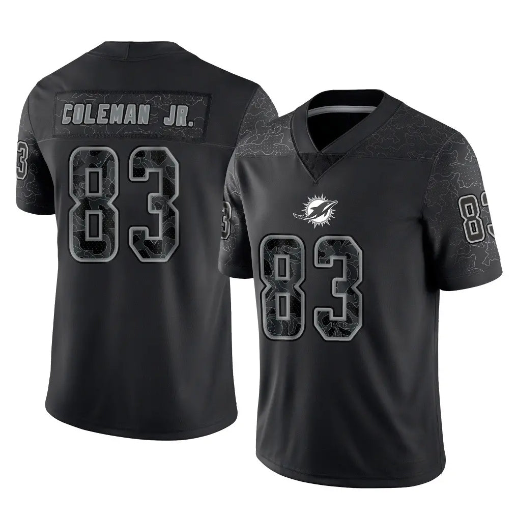 M.Dolphins #83 Kevin Coleman Jr. Player Black Reflective Limited Game STECN Stitched Jerseys