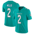 M.Dolphins #2 Malik Willis Player Aqua Limited Vapor Untouchable Home Game STECN Stitched Jerseys