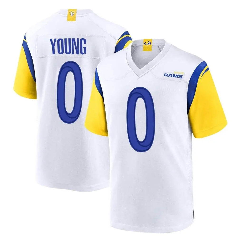 LA.Rams #0 Byron Young Player White Home Game STECN Stitched Jerseys