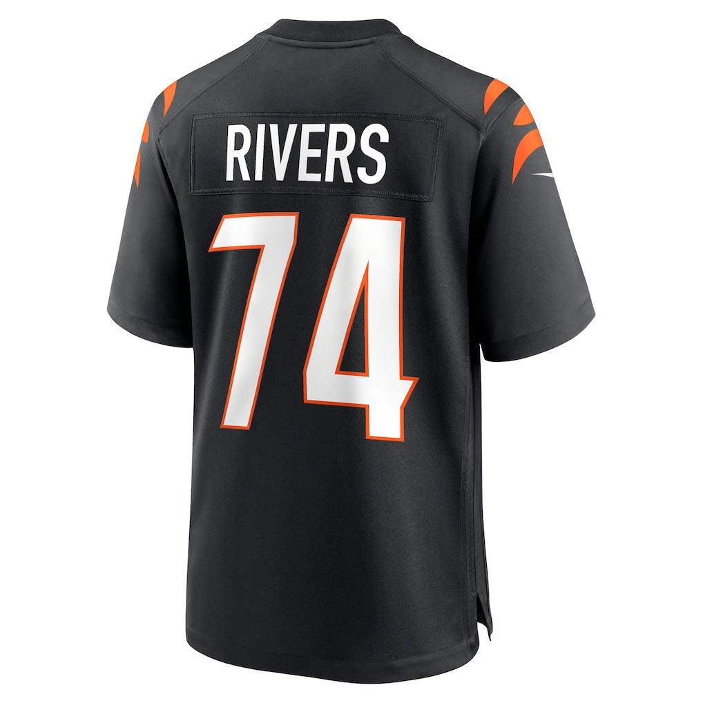 STECN C.Bengals #74 Jalen Rivers Black Team Game Jersey