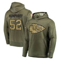 KC.Chiefs #52 Creed Humphrey Player Olive Salute to Service Pullover Hoodies Home Game STECN Stitched Jerseys