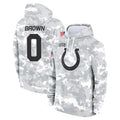 IN.Colts #0 Camryn Bynum Player Arctic Camo Salute to Service Hoodies Limited Game STECN Stitched Jerseys
