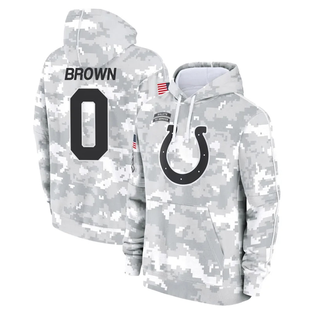 IN.Colts #0 Camryn Bynum Player Arctic Camo Salute to Service Hoodies Limited Game STECN Stitched Jerseys