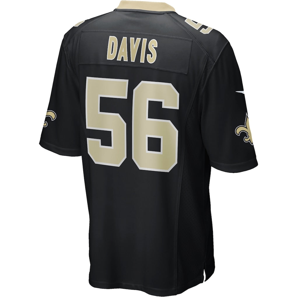 STECN NO.Saints #56 Demario Davis Black Game Jersey