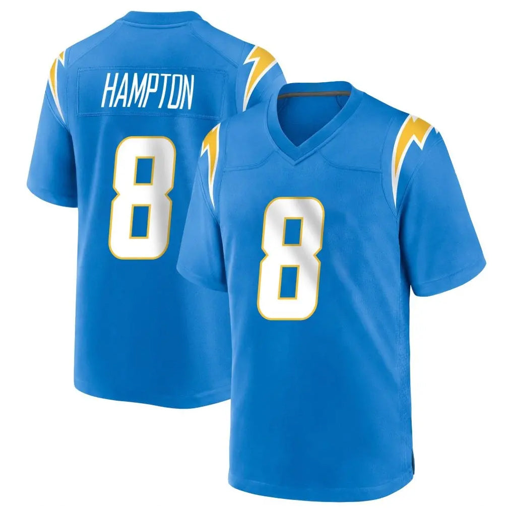LA.Chargers #8 Omarion Hampton Player Blue Home Game STECN Stitched Jerseys