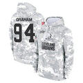 C.Browns #94 Mason Graham Player Arctic Camo Salute to Service Hoodies Limited Game STECN Stitched Jerseys