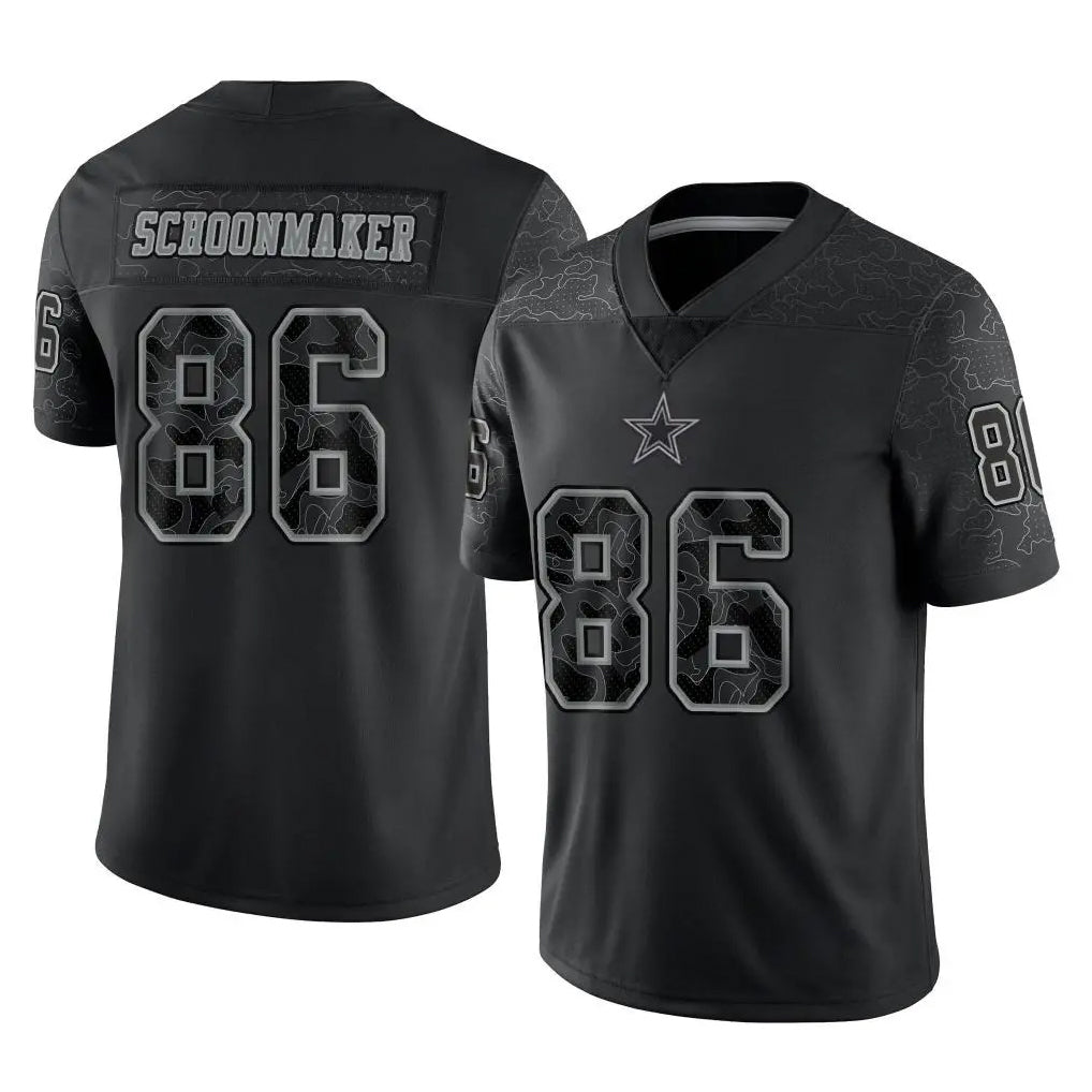 D.Cowboys #86 Luke Schoonmaker Player Black Limited Reflective Home Game STECN Stitched Jerseys