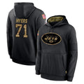 NY.Jets #71 Josh Myers Player Black Salute to Service Hoodies Limited Game STECN Stitched Jerseys