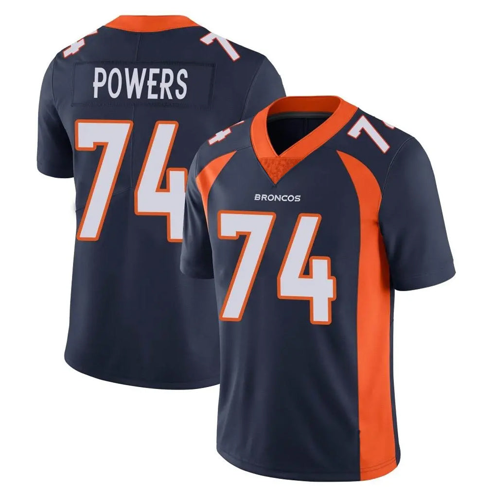 D.Broncos #74 Ben Powers Player Navy Vapor Untouchable Limited Game STECN Stitched Jerseys