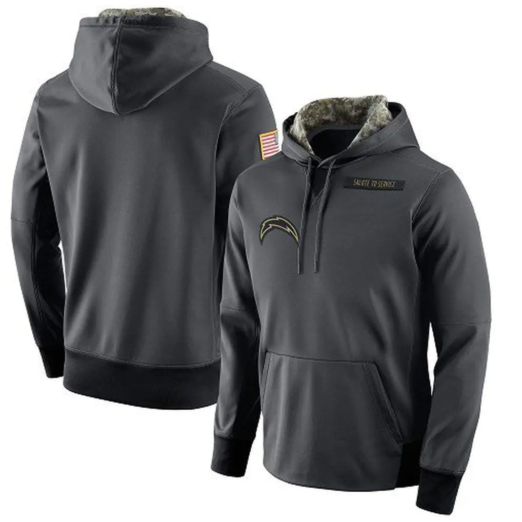 LA.Chargers ## Chargers Blank Player Gray Pullover Hoodie Home Game STECN Stitched Jerseys