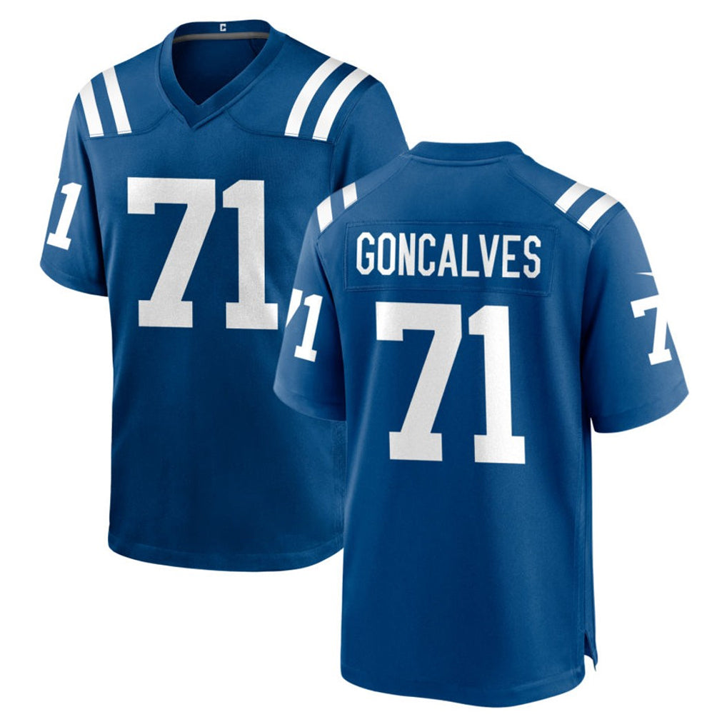 IN.Colts #71 Matt Goncalves Player Royal Home Game STECN Stitched Jerseys