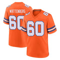 D.Broncos #60 Luke Wattenberg Player Orange Alternate Collection Throwback Game STECN Stitched Jerseys