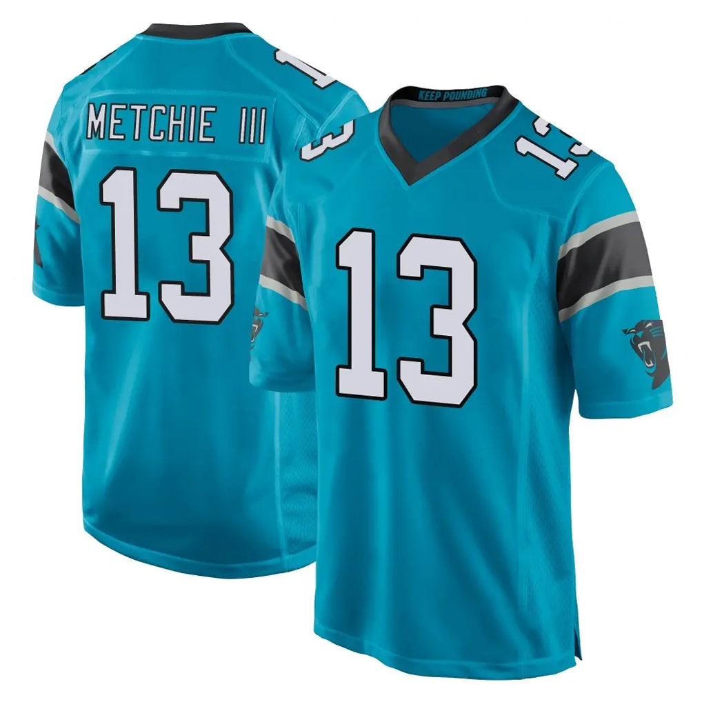 C.Panthers #13 John Metchie III Player Blue Game STECN Stitched Jerseys