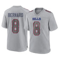 B.Bills #8 Terrel Bernard Player Gray Home Game STECN Stitched Jerseys