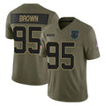 C.Panthers #95 Derrick Brown Player Olive 2025 Salute to Service Limited Game STECN Stitched Jerseys