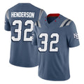 NE.Patriots #32 TreVeyon Henderson Player Blue Limited Rivalries Collection Home Game STECN Stitched Jerseys