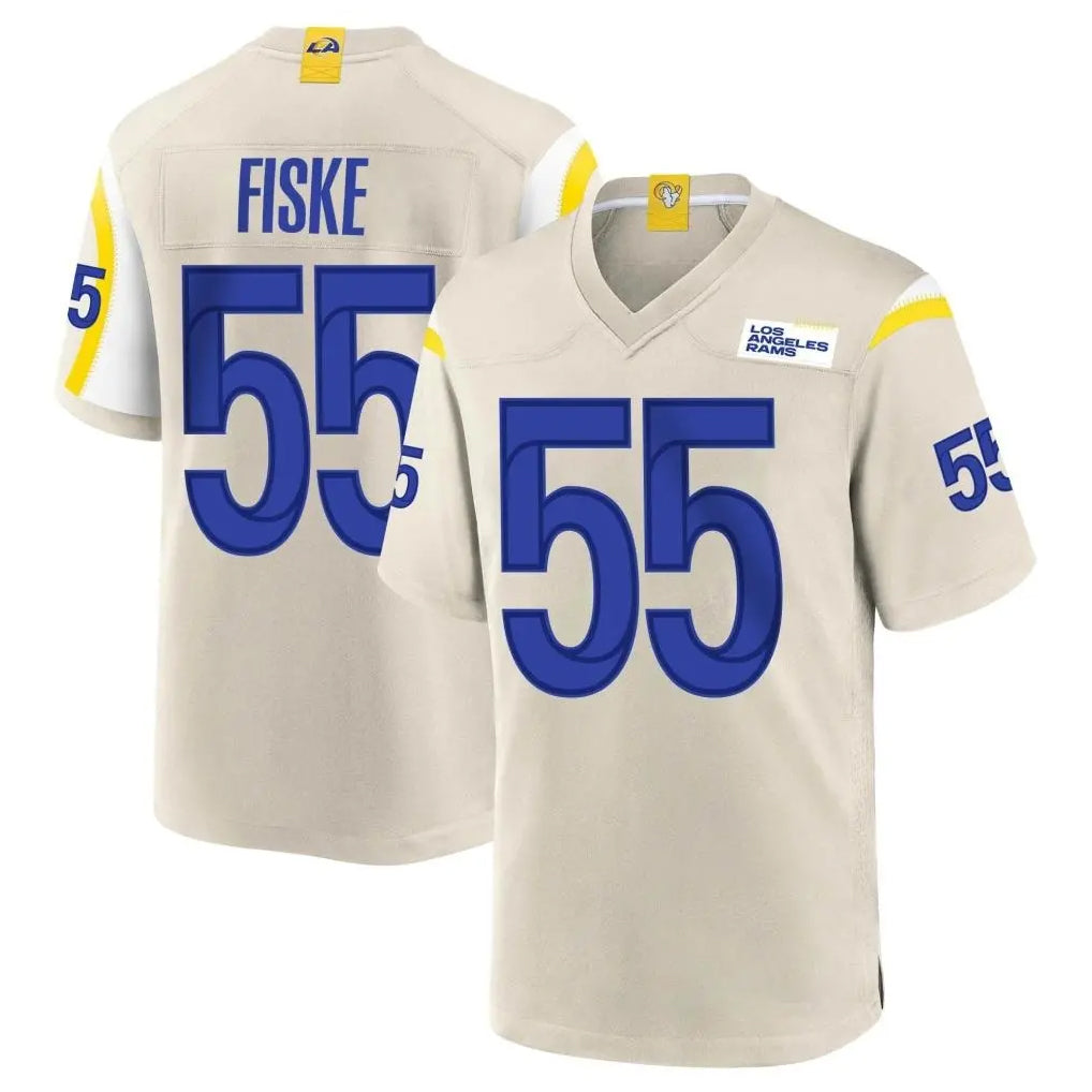 LA.Rams #55 Braden Fiske Player Bone Home Game STECN Stitched Jerseys