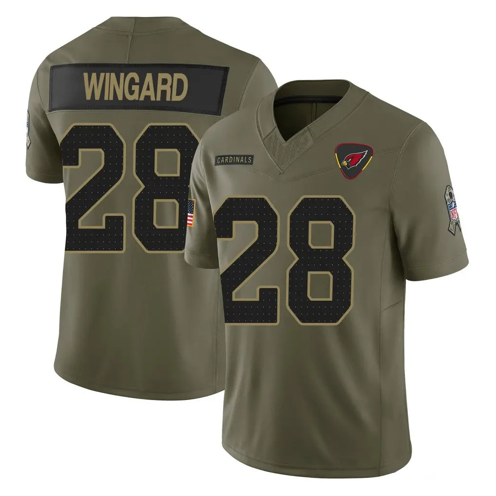 A.Cardinals #28 Andrew Wingard Player Olive 2025 Salute To Service Limited Home Game STECN Stitched Jerseys