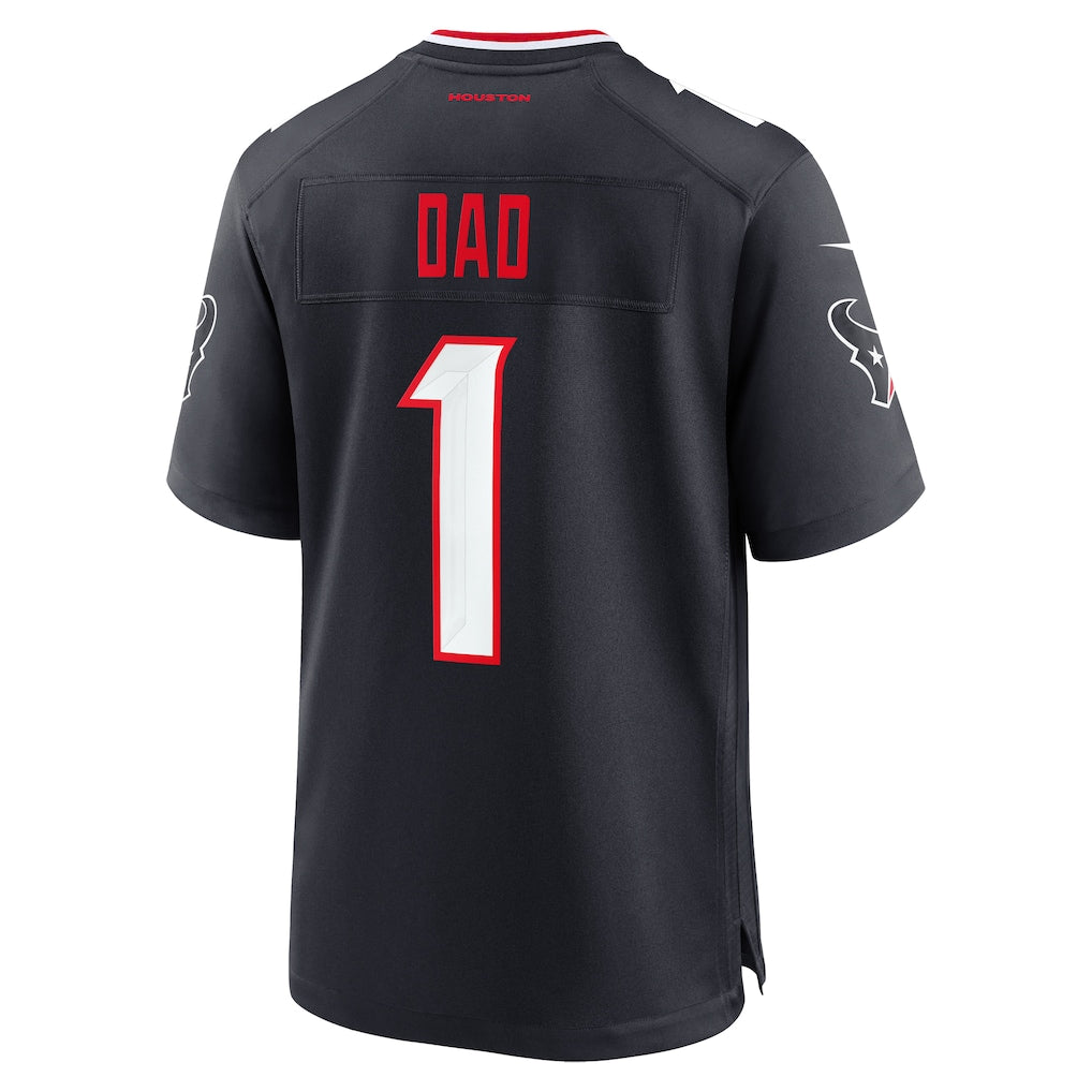 STECN H.Texans #1 Dad Navy Game Jersey