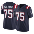 NE.Patriots #75 Alijah Vera-Tucker Player Navy Limited Vapor F.U.S.E. Home Game STECN Stitched Jerseys
