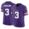 M.Vikings #3 Jordan Addison Player Purple Limited Vapor F.U.S.E. Home Game STECN Stitched Jerseys