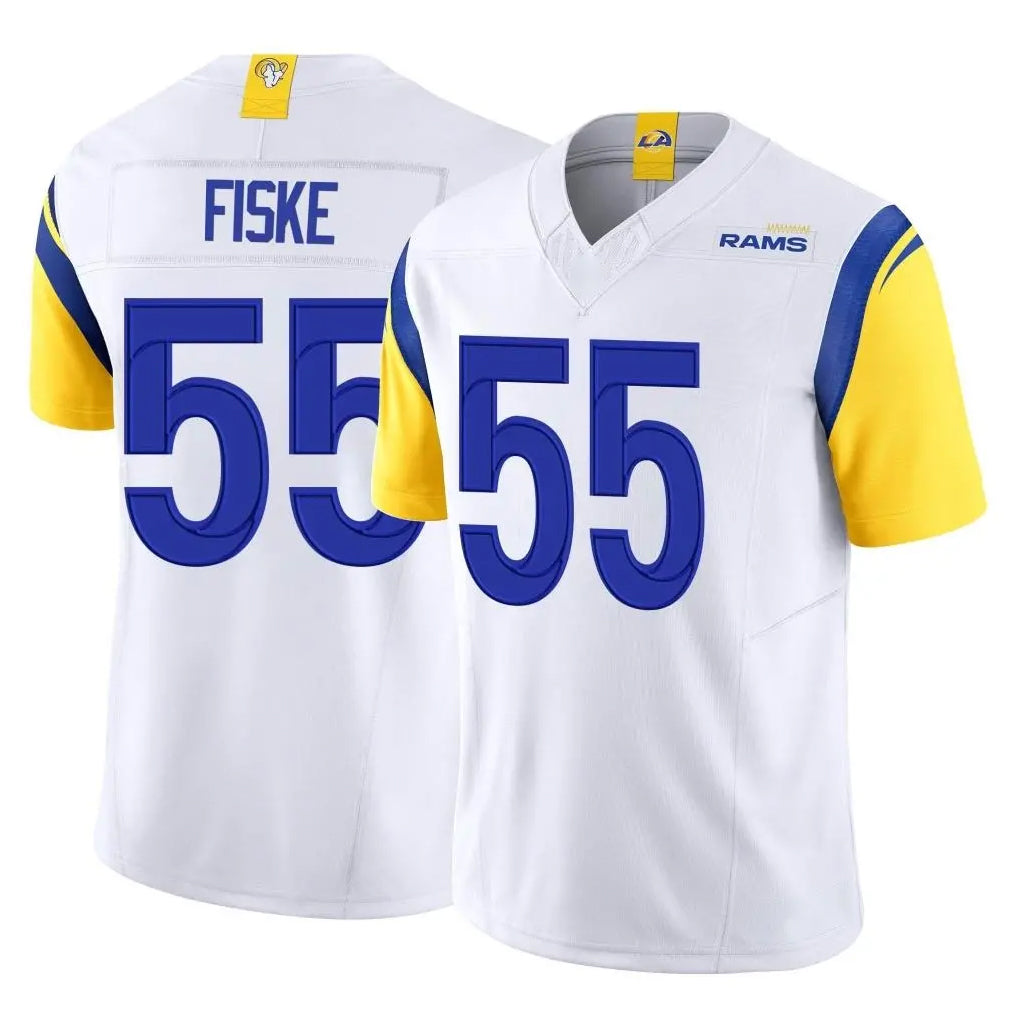 LA.Rams #55 Braden Fiske Player White Limited Vapor F.U.S.E. Home Game STECN Stitched Jerseys