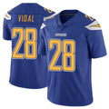 LA.Chargers #28 Kimani Vidal Player Royal Limited Color Rush Vapor Untouchable Home Game STECN Stitched Jerseys