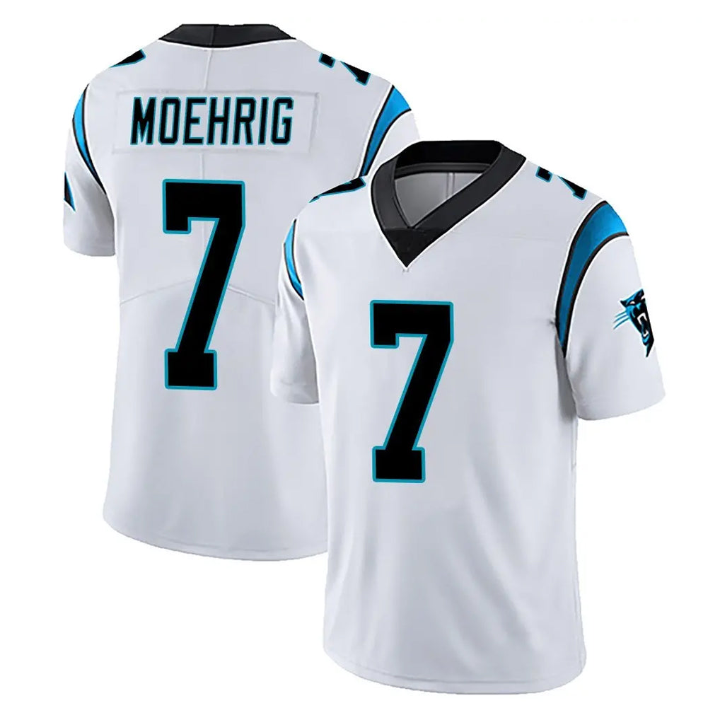 C.Panthers #7 Tre'von Moehrig Player White Vapor Untouchable Limited Game STECN Stitched Jerseys