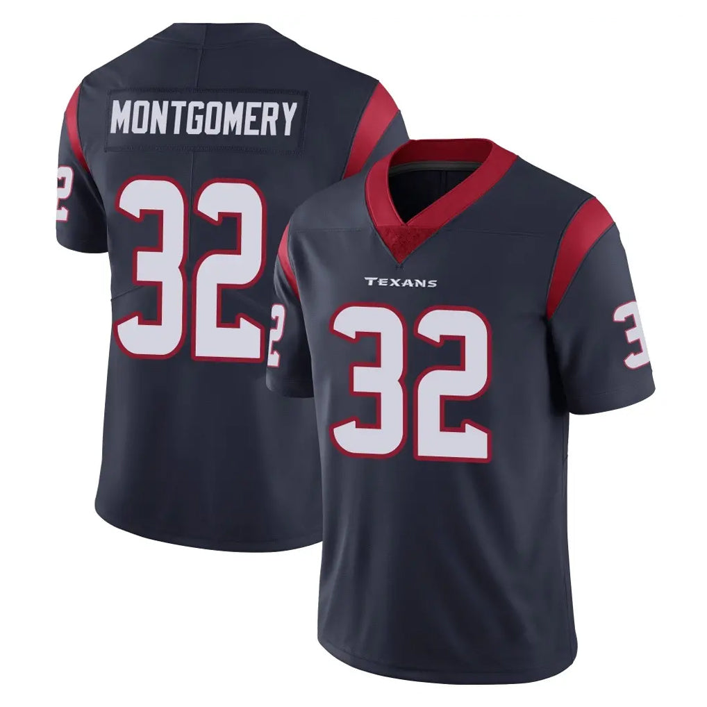 H.Texans #32 David Montgomery Player Navy Limited Vapor Untouchable Home Game STECN Stitched Jerseys