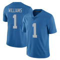 D.Lions #1 Jameson Williams Player Blue Limited Throwback Vapor Untouchable STECN Stitched Jerseys