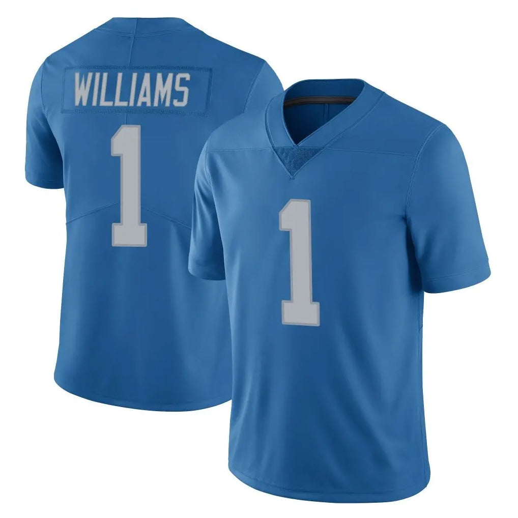 D.Lions #1 Jameson Williams Player Blue Limited Throwback Vapor Untouchable STECN Stitched Jerseys