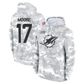 M.Dolphins #17 Trey Moore Player Arctic Camo Salute to Service Hoodies Limited Game STECN Stitched Jerseys