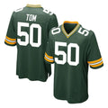 GB.Packers #50 Zach Tom Player Green Home Game STECN Stitched Jerseys