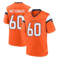 D.Broncos #60 Luke Wattenberg Player Orange Home Game STECN Stitched Jerseys