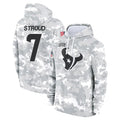 H.Texans #7 CJ Stroud Player Arctic Camo Salute to Service Hoodies Limited Game STECN Stitched Jerseys