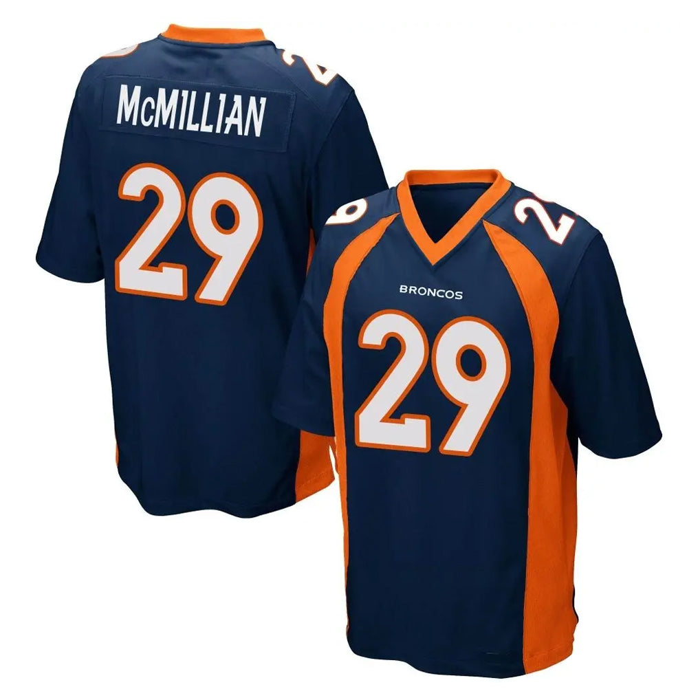 D.Broncos #29 Ja'Quan McMillian Player Navy Game STECN Stitched Jerseys