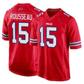 B.Bills #15 Greg Rousseau Player Red Home Game STECN Stitched Jerseys