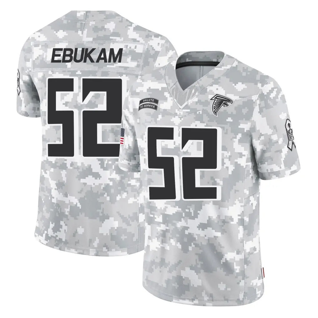 A.Falcons #52 Samson Ebukam Player Camo Salute to Service Limited STECN Stitched Jerseys