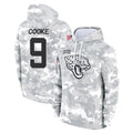 J.Jaguars #9 Logan Cooke Player Arctic Camo Salute to Service Hoodies Limited Game STECN Stitched Jerseys