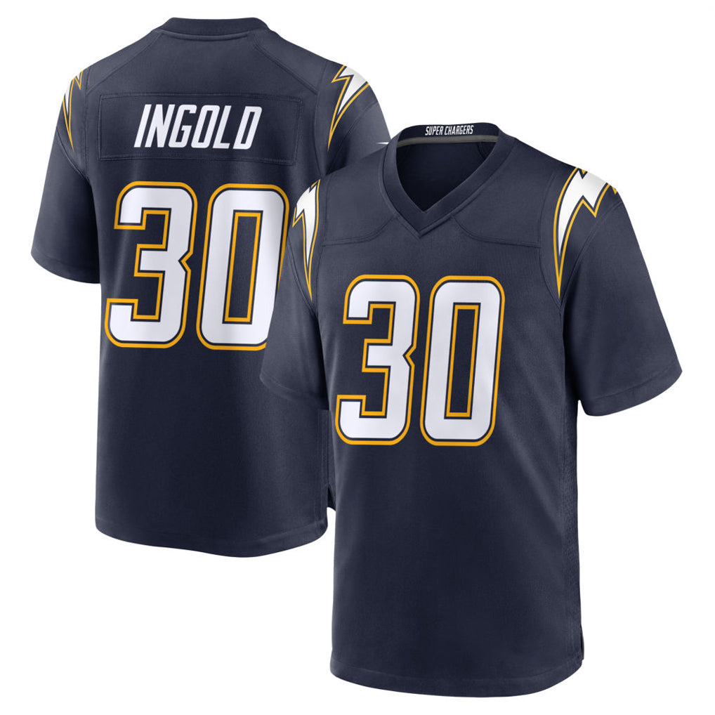 LA.Chargers #30 Alec Ingold Player Navy Alternate Home Game STECN Stitched Jerseys