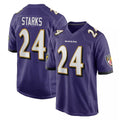 B.Ravens #24 Malaki Starks Player Purple Home Game STECN Stitched Jerseys