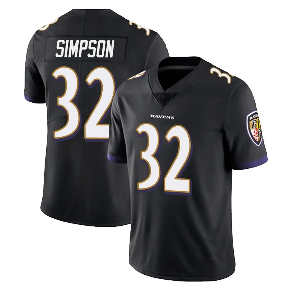 B.Ravens #32 Trenton Simpson Player Black Vapor Untouchable Limited Home Game STECN Stitched Jerseys