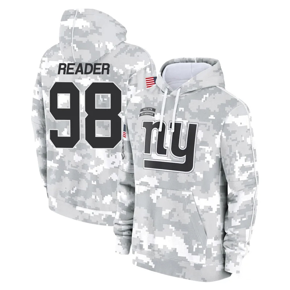 NY.Giants #98 DJ Reader Player Arctic Camo Salute to Service Pullover Hoodies Limited Game STECN Stitched Jerseys