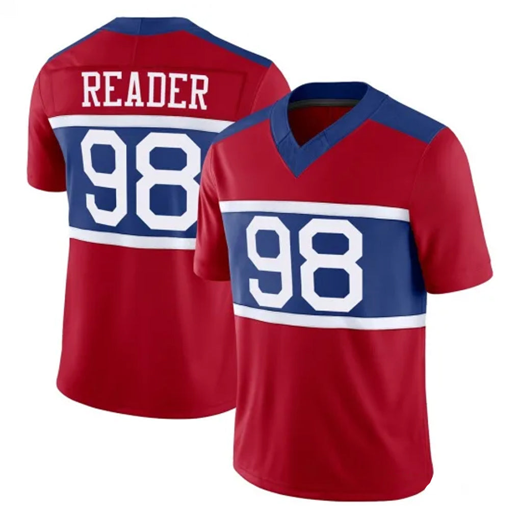 NY.Giants #98 DJ Reader Player Red Century Vapor F.U.S.E. Home Game STECN Stitched Jerseys