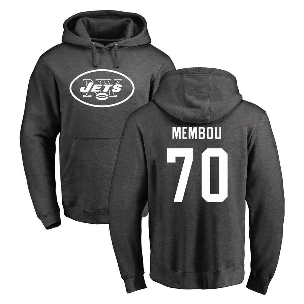 NY.Jets #70 Armand Membou Player Gray Pullover Hoodies Limited Game STECN Stitched Jerseys