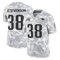 NE.Patriots #38 Rhamondre Stevenson Player Arctic Camo Salute To Service Limited Game STECN Stitched Jerseys