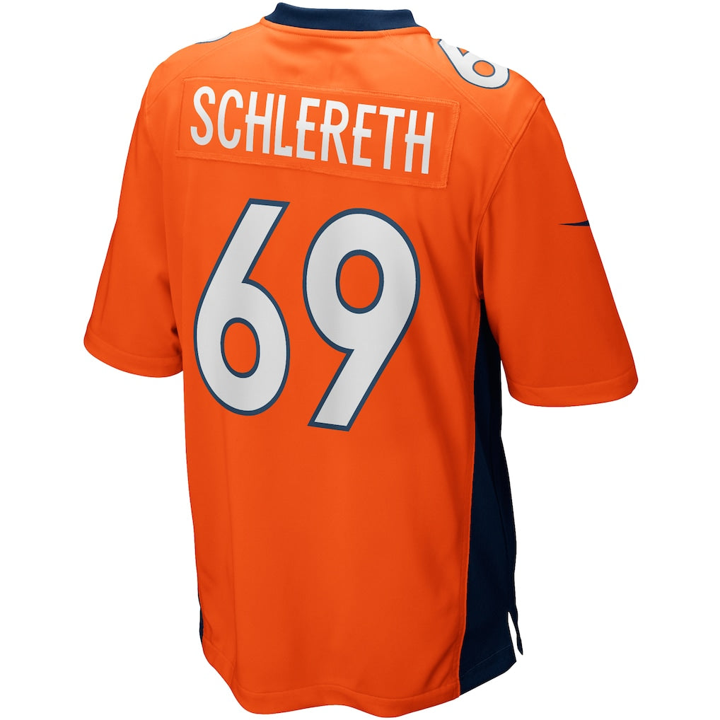 STECN D.Broncos #69 Mark Schlereth Orange Game Retired Player Jersey
